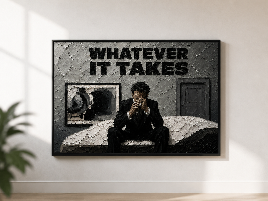 Whatever It Takes — framed canvas print mockup on a wall